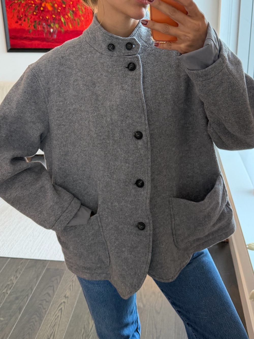 Peter Millar Crown Flex-Fleece 100% Wool Jacket – Gray – Size L